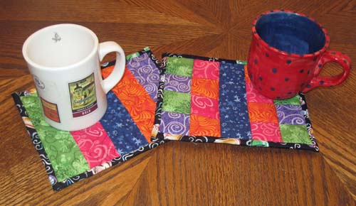 Patchwork Mug Rug #1 and #2