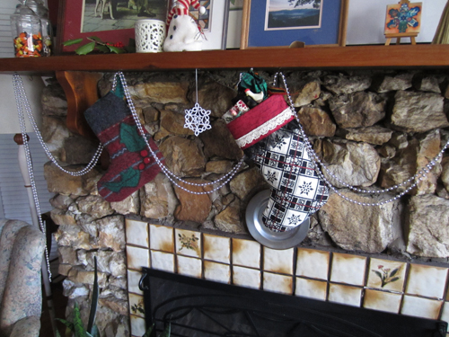 quilted holiday stocking - jo fireplace full at angle - 500px