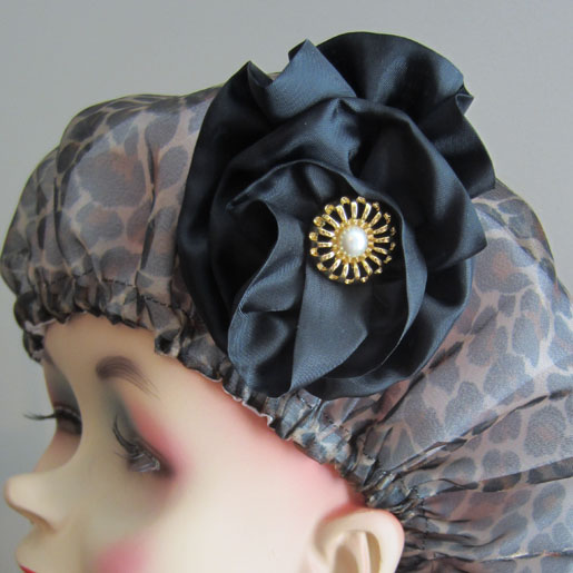 Shower Cap with Ribbon Rosette