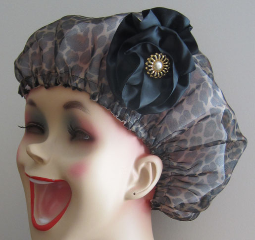 Shower Cap with Ribbon Rosette