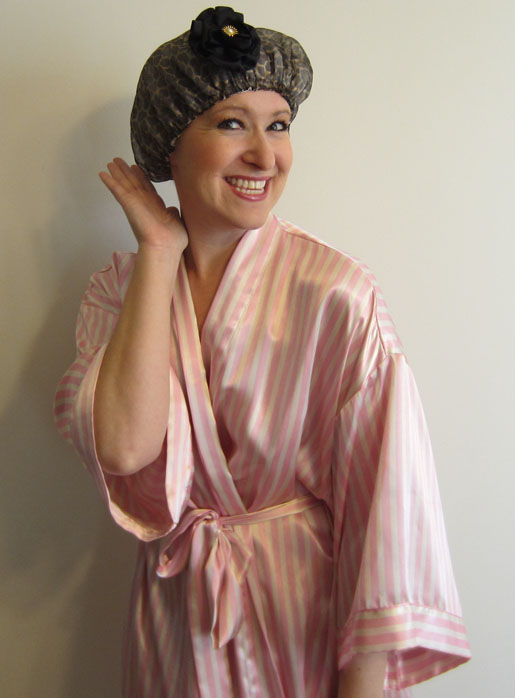 DIY Shower Cap with Optional Ribbon Rosette - Free Tutorial