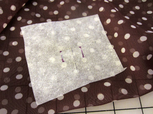mark the buttonholes