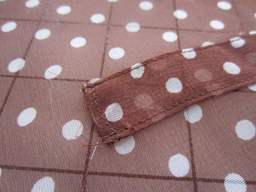 edgestitch casing strip in place
