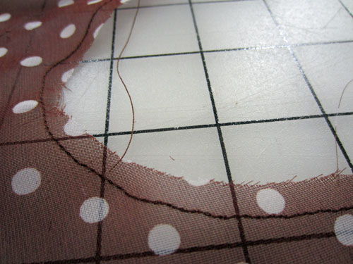 stitch around neckline at 1/4"