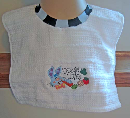 diy towel bib with embroidery