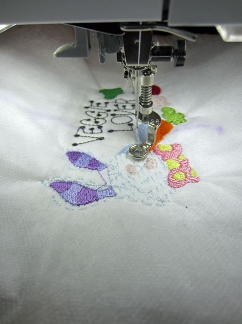 embroidery on white towel
