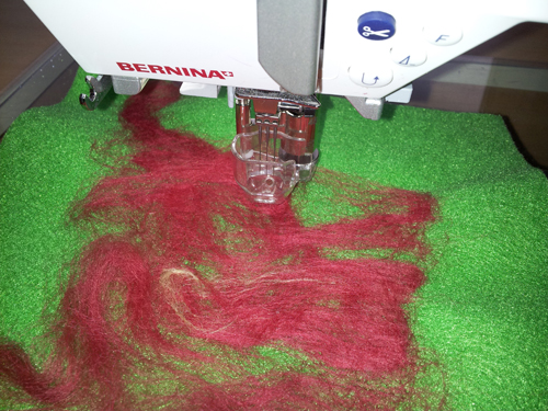 needle-punch the roving into the felt