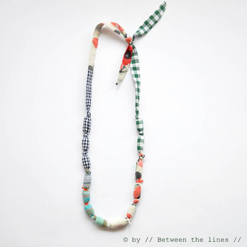 Fabric sausage necklace - link idea from handmade charlotte