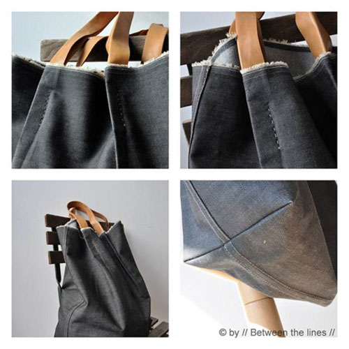 denim and leather tote - project link - handmade charlotte
