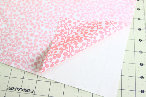 place fabrics right sides together
