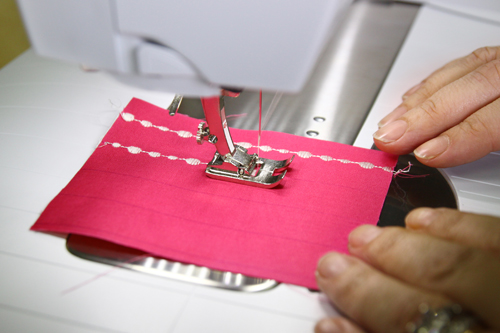 lines of decorative stitches