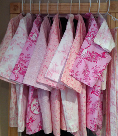 robes for the bridesmaids - closet - 450px wide
