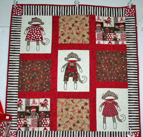 sock monkey quilt
