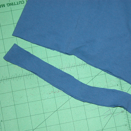 t-shirt drawstring bag - cut 1 inch strip for drawstring