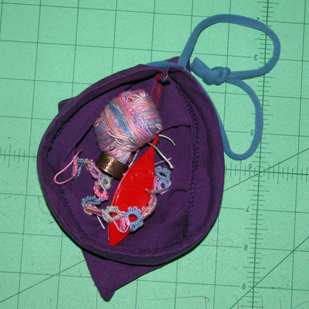 t-shirt drawstring bag - filled