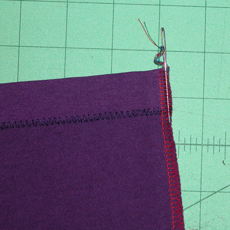 t-shirt drawstring bag - weave in thread tails