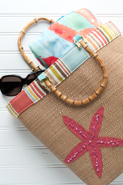 DIY Beach Bound Straw Tote