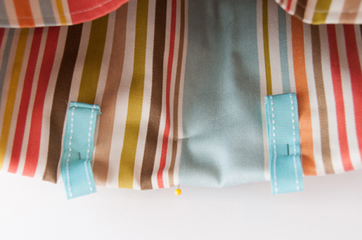 pin ribbons in place