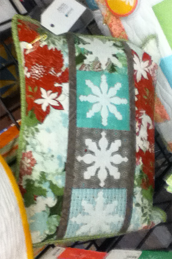 ipod photo of AM snowflake pillow BU 2013
