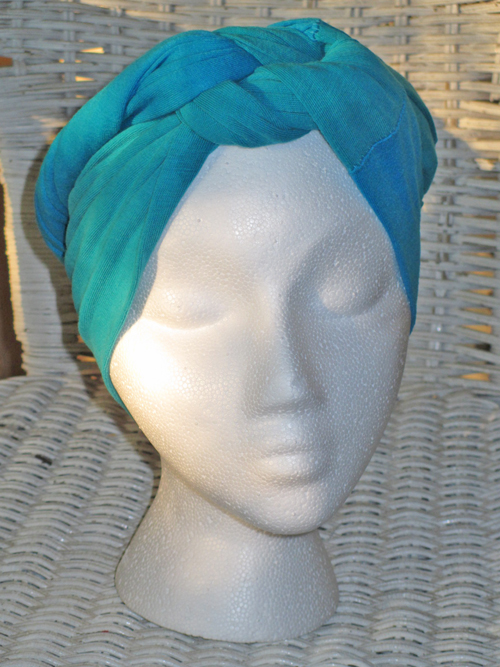 blue scarf - front view
