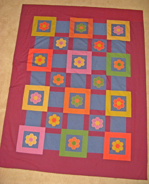 grandmothers flower garden quilt top