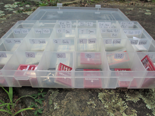 needle case looking at labels