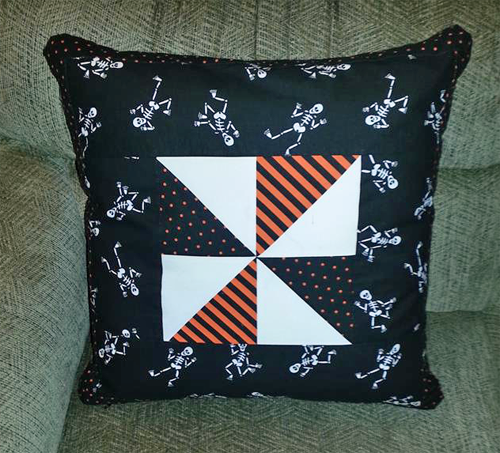 skeleton pillow - back
