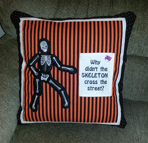 skeleton - why - stuffed pillow