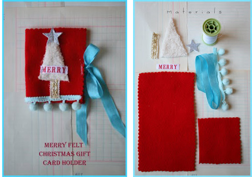 Merry Felt Christmas Gift Card Holder from Joli Paquet