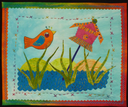 laura wasilowski - finished piece - 500 px - fusible binding