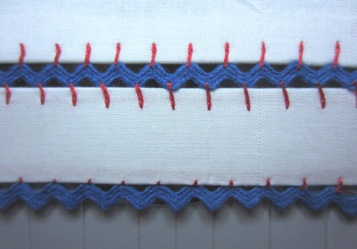 Floating Rickrack Sewing Technique - edging and insertion