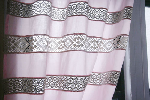 Curtain with Lace Inserts
