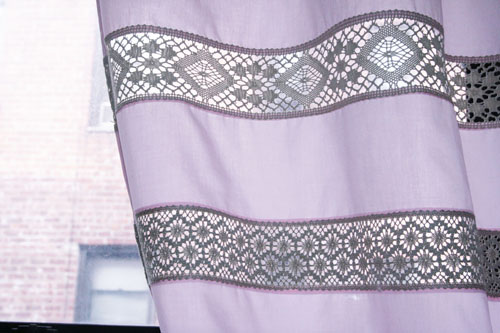 Curtain with Lace Inserts