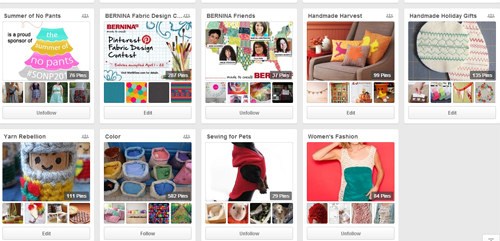 WeAllSew Pinterest boards