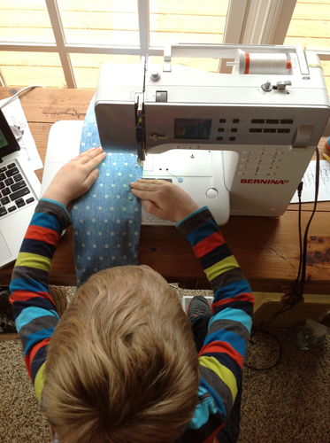 Tips for Sewing with Kids - at machine