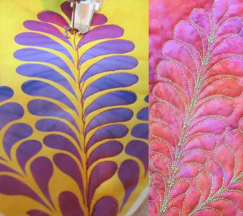 Bobbin work feather