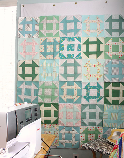 lay out quilt squares