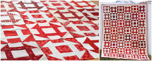 Churn Dash in reds and whites