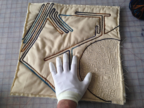 couched and stitched piece