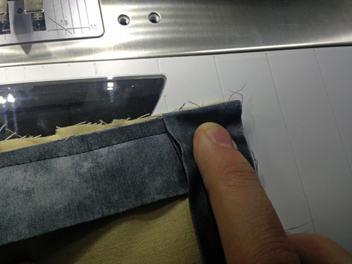 make sure the fold is even with the edge