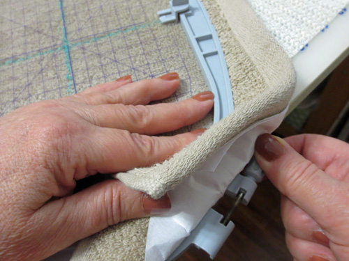 hooping towel for embroidery
