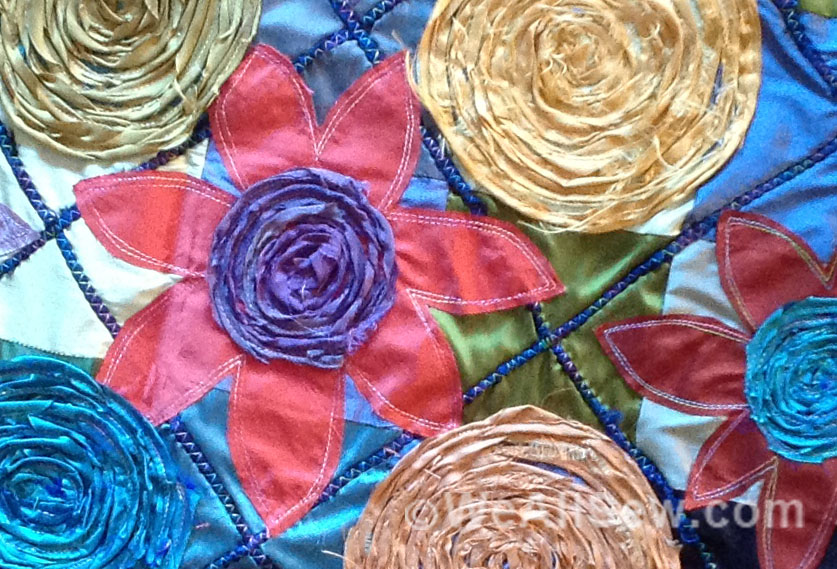 Spirals and Flowers Pillow - diy