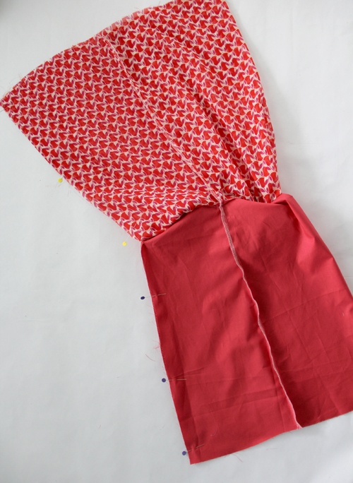 stitch lower center back seam