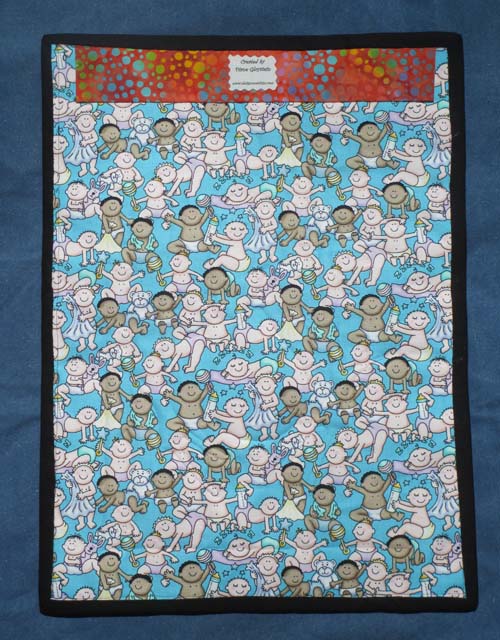 Stork Quilt - backing, sleeve, and label