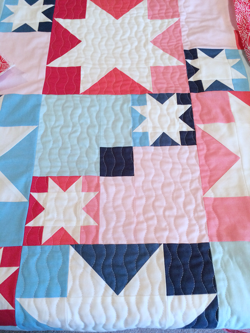 running stitch for wavy line quilting