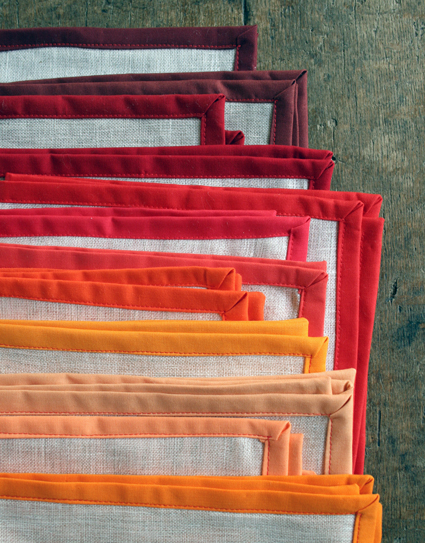 color-framed napkins