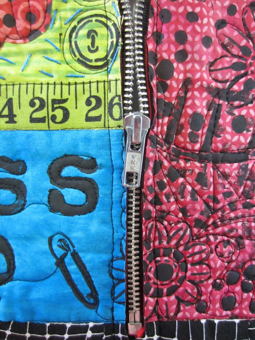 reposition the zipper pull