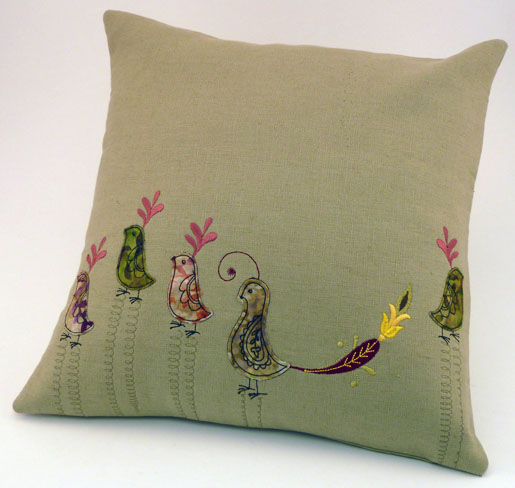 pillow with birds