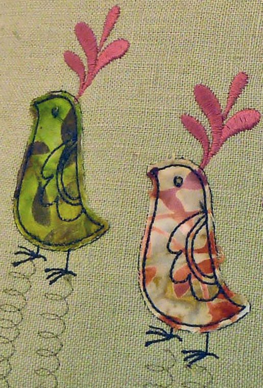 appliqued birds