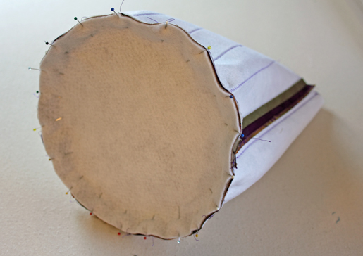 sew circle to tube